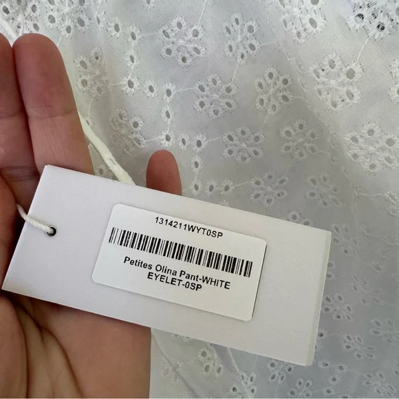 Reformation Olina Eyelet Pants White size Small Petite NWT - Picture 5 of 8